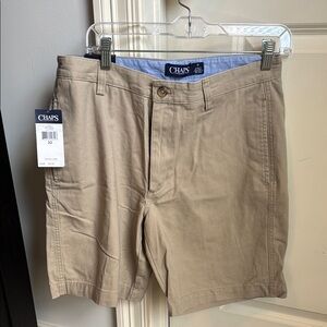 Chaps Men's Khaki Flat Front Shorts